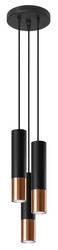 Lampa wisząca LOOPEZ 3P czarny/miedź (SL.0949) - Sollux