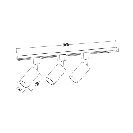 Zestaw Oprawa Tiger Track Biały 3xGU10 1m (ML2127) - Milagro