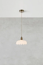 Lampa wisząca KURAGE z białym kloszem 1L Antique Brass/White (108857) Markslojd