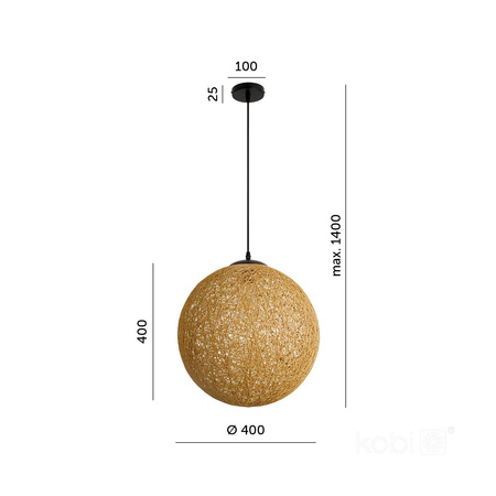 Lampa wisząca BOHO ROVNO 1xE27 Kobi Design (001492KOB) - KOBI LIGHT