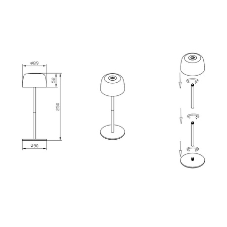 Lampa na stolik ogrodowy POCO  KREMOWA/CREAM (ETLED-658-CM) - Zuma Line
