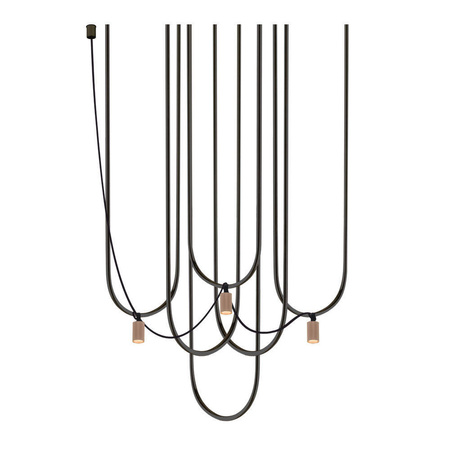 Lampa wisząca Udin 3 - Czarna-platyna mat   (9784) - Dohar