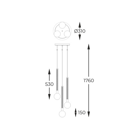 Lampa wisząca MIDA złota (P0583-03B-2GHF) - Zuma Line