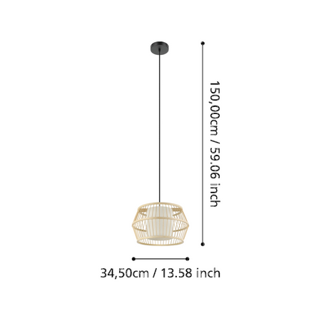 Lampa wisząca MONTERROSO czarna (390233) - EGLO