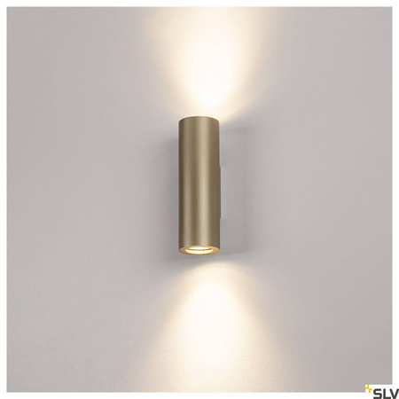 ENOLA_B, lampa ścienna, QPAR51, okrągła, up/down, mosiądz, maks. 50 W, z mosiężnym pierścieniem dekoracyjnym (151803) - SLV