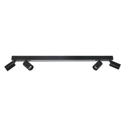 Lampa sufitowa z pilotem Perugia 4xGU10 + 1xLED czarna  (LP-0703/4C BK) - Light Prestige