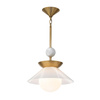 Średnia lampa wisząca Saucer - 1 źródło światła - Postarzany mosiądz (QN-SAUCER-1P-M-AB-OPAL) - Quintiesse