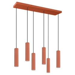 Lampa wisząca ze ściemniaczem Push Dimm/DALI2 IVAR 6L ochra czerwona LED 3000K (TH.593) - Thoro Lighting