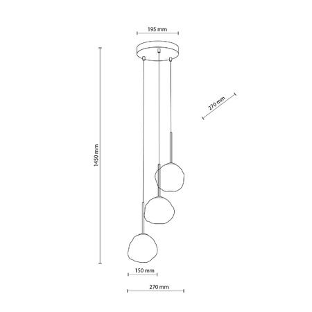 MISTY LAMPA WISZACA 3XG9 (11018) - TK Lighting