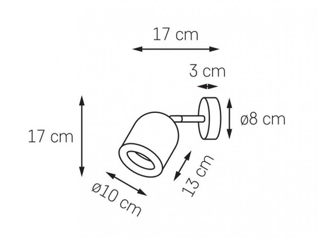 Kinkiet SPARK 1 kolor Czarny (50940102) - KASPA