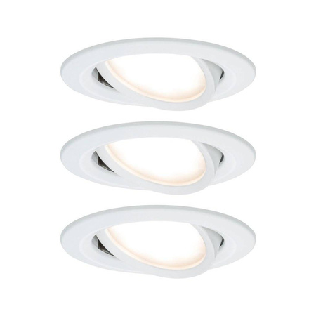 Zestaw Premium Coin Slim ściemniany LED 3x6,8W 2700K 230V 51mm Biały Mat/Aluminium (PL93875) - PAULMANN