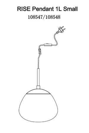 RISE Pendant 1L White/Black Small zakończona wtyczką  (108547) Markslojd 