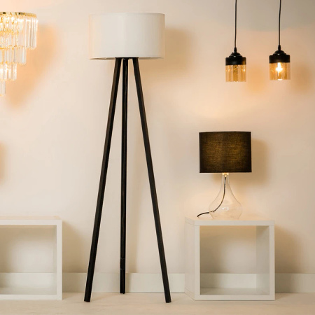PIKO LAMPA PODŁOGOWA CZARNA/BLACK-WHITE (ASZ.1759) - Zuma Line
