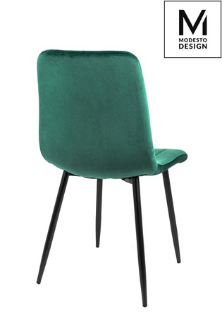 MODESTO krzesło LARA zielone - welur, metal (J-07.GREEN) - MODESTO