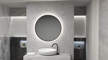 Lustro okrągłe RONDA PLUS w ramie z oświetleniem LED - MCJ