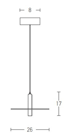 PENDANT LIGHT LED 7W BLACK (18139-B Zambelis) - Zambelis
