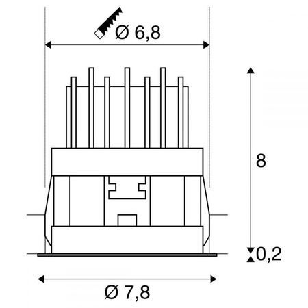 Oprawa wpuszczana sufitowa Horn magna (1002591) - SLV