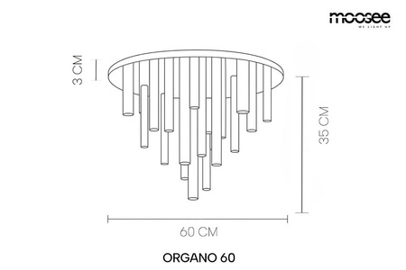 MOOSEE lampa sufitowa / plafon ORGANO 60  złota (MSE1501100595) - Moosee