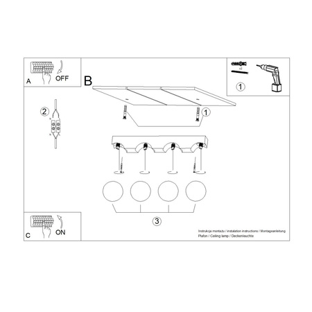 Plafon BULBO 4 naturalne drewno (SL.1685) - Sollux Lighting