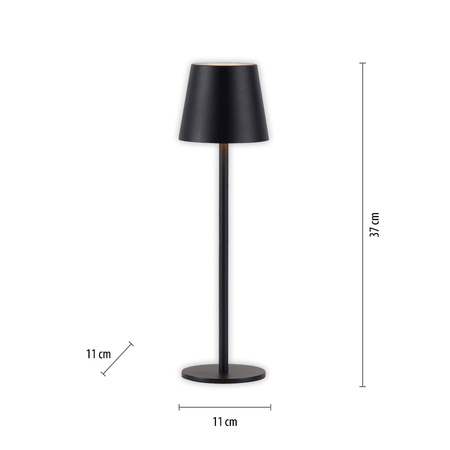 Przenośna LAMPA STOŁOWA USB EURIA CZARNA (19250-18) - Paul Neuhaus