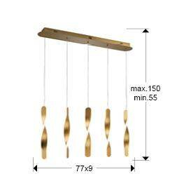 Twist lampa wisząca 5L (219527) - Schuller