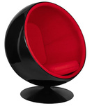 Fotel BALL BLACK czerwony - włókno        szklane, metal (JH-066.BLACK.RED) - King Home