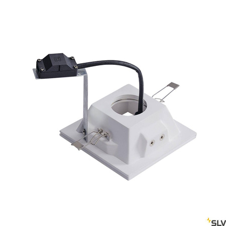 PLASTRA, lampa wpuszczana, QPAR51, kwadratowa, biały gips, maks. 35W (148071) - SLV