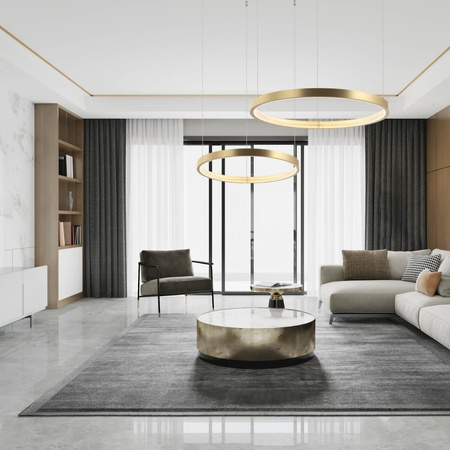 PENDANT LIGHT 50W 3000K ALUMINIUM-ACRYLIC DIMMABLE ANTIQUE GOLD BRASS (2007 Zambelis) - Zambelis