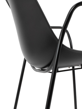 Krzesło RESOL ARM czarne - polipropylen,  metal (292-CPP4.BLACK) - King Home