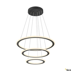 Lampa wisząca ONE FLAT triple DALI 2, Touch, czarna (1007701) - SLV