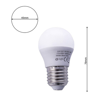 Żarówka LED 7W E27 G45. Barwa: Ciepła (EKZA1465) - Eko-Light