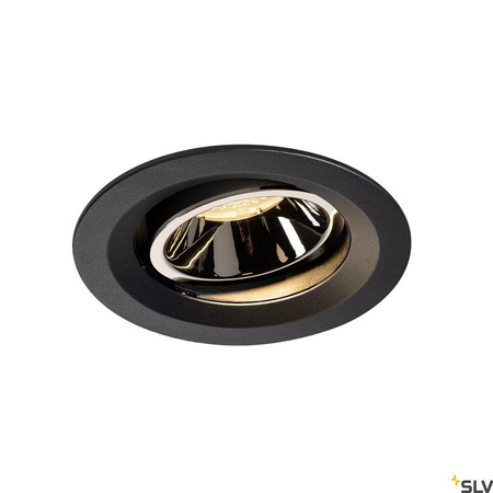 NUMINOS® MOVE DL M, wewnętrzna oprawa sufitowa wpuszczana LED, czarna/chrom 3000 K 20° obrotowa i pochylana (1003579) - SLV