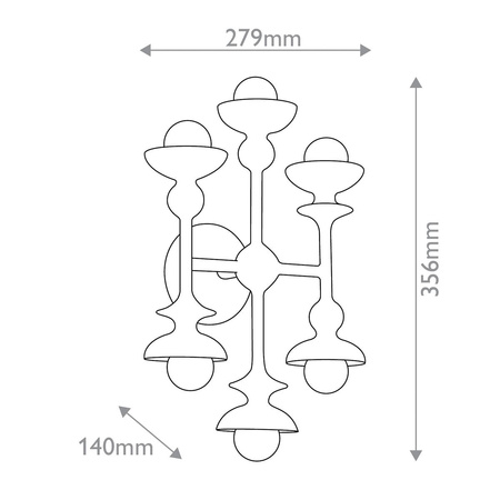 Kinkiet Cadence - 6 źródeł światła - Antyczna biel (QN-CADENCE-6WB-WHT) - Quintiesse