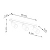 Plafon WINX 3 czarny/złoty (SL.1384) - Sollux Lighting
