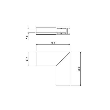 Narożnik natynk L góra dół magnetic track 5mm (ML2167) - Milagro