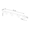 Plafon WINX 4L czarny/chrom (SL.1371) - Sollux Lighting