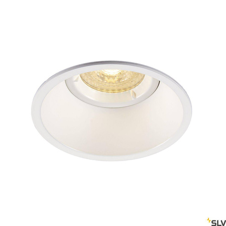 HORN-O, lampa wpuszczana, QPAR51, okrągła, kolor biały matowy, maks. 50W, ze sprężynami zaciskowymi (113161) - SLV