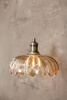 Lampa wisząca KURAGE z bursztynowym kloszem  1L Antique Brass/Amber (108858) Markslojd