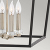 Duża lampa wisząca/ Półplafon Stinson - 4 źródła światła - Czarna/ Polerowany nikiel (QN-STINSON-4P-L-BK) - Quintiesse