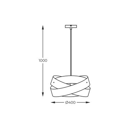 Lampa wisząca TORNADO 40 cm czarna (1114) - Zuma Line