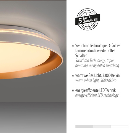 SATI LAMPA SUFITOWA MATOWY MOSIĄDZ (14368-60) - Paul Neuhaus