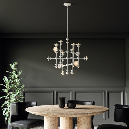 Żyrandol Cadence - 18 źródeł światła - Antyczna biel (QN-CADENCE18-WHT) - Quintiesse