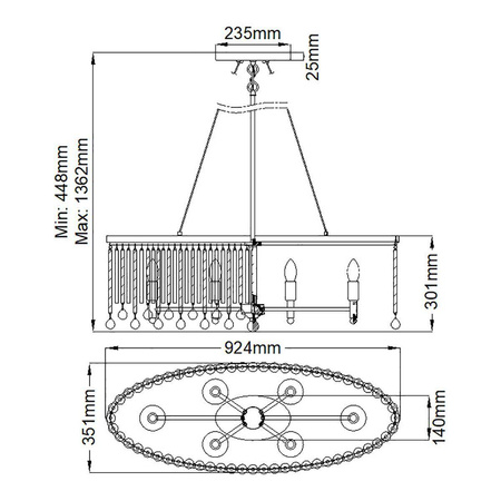 Lampa wisząca  Piper (KL-PIPER-ISLE-PC) - Elstead Lighting
