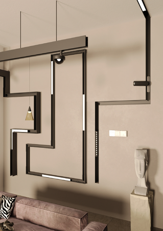 Łącznik MT0016 T do szyn podtynkowych. Montaż na sufit lub ścianę. Do szyn MT0006, MT0007 - MAXLIGHT 