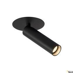 KARPO, lampa wpuszczana, jednopunktowa, LED, 3000K, kolor czarny, płaska rozeta, 7,5W (152380) - SLV
