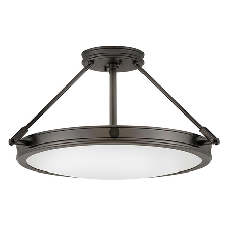 Średni półplafon Collier - 4 źródła światła - Zgaszona czerń (HK-COLLIER-SF-M-BX) - Elstead Lighting