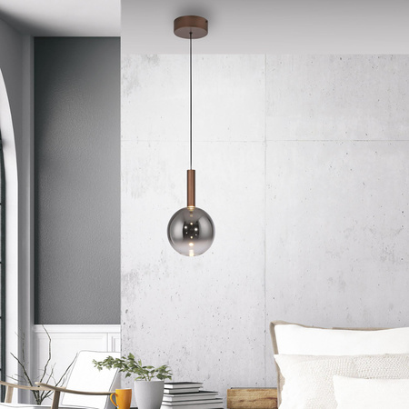 BOWL LAMPA WISZĄCA BRĄZOWA (2284-23) - Paul Neuhaus