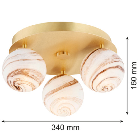 Plafon 3 pł. (koło) FABIO (6290) - Argon