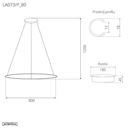 Lampa wisząca Ledowe Okręgi No.1 Φ80 cm in 3k różowe złoto ściemnialna Altavola Design (LA073/P_80_in_3k_rose_gold_dimm) - ALTAVOLA DESIGN