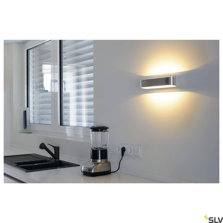 ASSO 300, lampa ścienna, LED, 3000K, owalna, aluminium szczotkowa/biała, D/S/W 30/9,5/7 cm (151275) - SLV